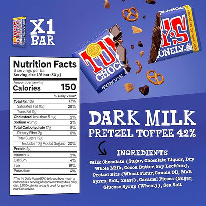 Tony’s Chocolonely Super Duper Milk Chocolate Candy Bar Bundle, Milk & White Chocolate With Sea Salt, Caramel, Pretzel Toffee, Almond, Hazelnut, Made From Quality Fairtrade Cocoa, 6 Bars, 6.35 Oz Each