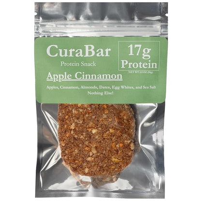 CuraBar Protein Bars – Apple Cinnamon, 17g Protein, Low Carb, Gluten Free, Dairy Free, Healthy Snack, Seed Oil Free, No Artificial Ingredients, 12 Count