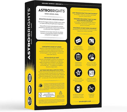 Neenah Astrobrights Bright Color Paper, 8 1/2in. x 11in., 24 Lb, FSC Certified, Solar Yellow, Ream Of 500 Sheets, 21538 | (Pack of 5)