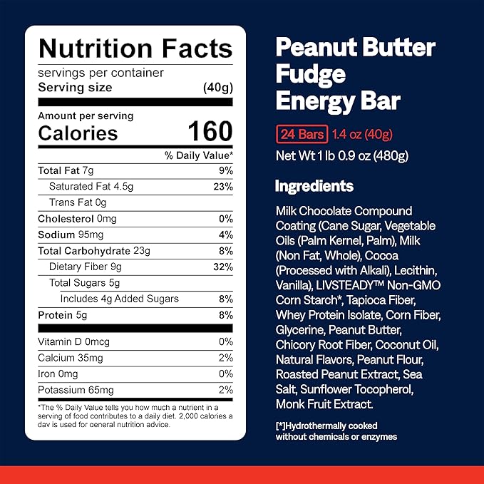 UCAN Energy Bars 2-Pack Bundle – Peanut Butter Fudge | 24 Bars Total (2 x 12 ct Boxes) | Low Sugar, Non-GMO, Keto-Friendly, Plant-Based, Gluten-Free, 1.4oz Bar