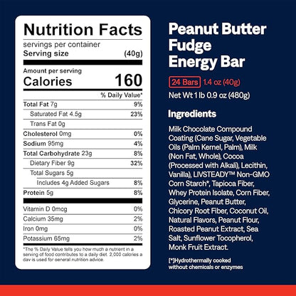 UCAN Energy Bars 2-Pack Bundle – Peanut Butter Fudge | 24 Bars Total (2 x 12 ct Boxes) | Low Sugar, Non-GMO, Keto-Friendly, Plant-Based, Gluten-Free, 1.4oz Bar