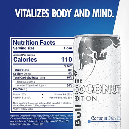 Red Bull Coconut Edition Coconut Berry Energy Drink, 8.4 Fl Oz, 24 Cans