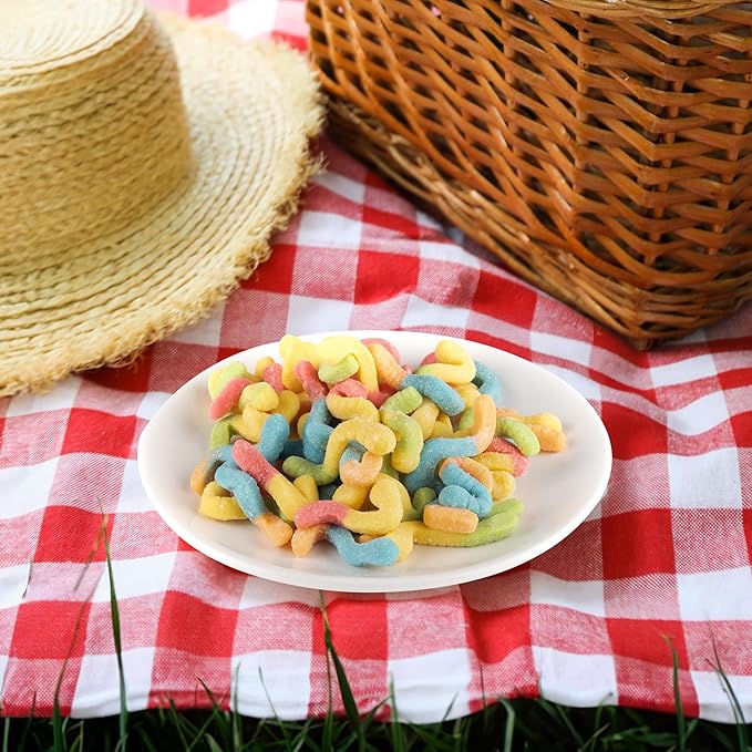 Candy Break Sour Neon Worms, Sour Gummy Candy, Chewy Gummies Candy, Snacks for Kids & Adults, 5 lbs Bulk Share Size Bag, Variety Pack of 1