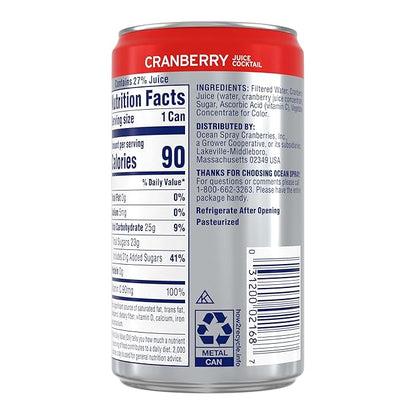 Ocean Spray Cranberry Juice Cocktail, 7.2 oz Cans (Pack of 24)