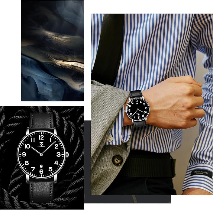 BEN NEVIS Watch, Mens Watch, Minimalist Fashion Simple Wrist Watch Analog Date with Leather Strap