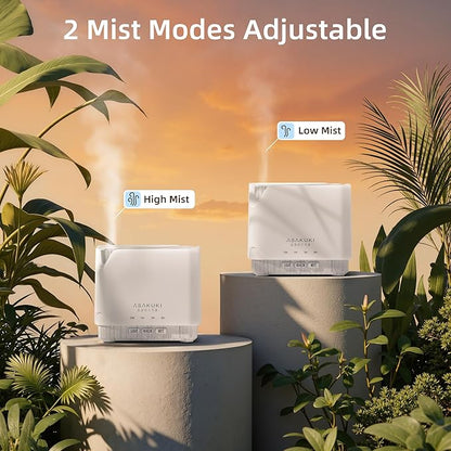 ASAKUKI Essential Oil Diffuser for Home, Large 700 ml Humidifier with Automatic Shut-Off, Quiet Aromatherapy Diffuser with 7 LED Lights for Living Room, Kitchen, Bedroom, Hotel - White