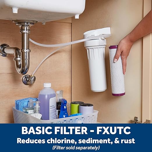GE Water Filter System for Entire Home, Water Filtration System Reduces Lead, Asbestos & More, Install Kit & Accessories Included, Replace Filters (FXUTC, FXULC, FXUVC) Every 6 Months, GX1S01R