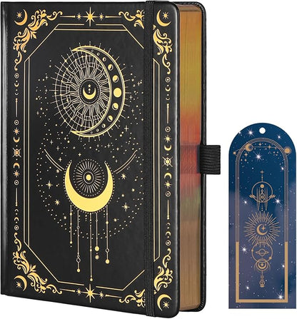 TIEFOSSI Dot Journal, 160gsm 190 Numbered Pages, Diary for Work & Sketching, A5 Hardcover Leather Journal for Writing Women Men