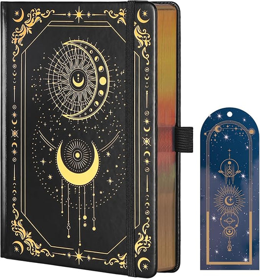 TIEFOSSI Dot Journal, 160gsm 190 Numbered Pages, Diary for Work & Sketching, A5 Hardcover Leather Journal for Writing Women Men