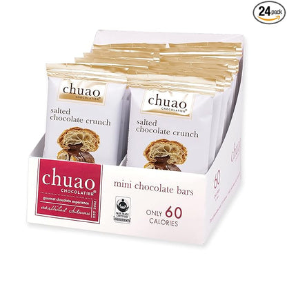 Chuao Chocolatier Salted Chocolate Crunch Dark Chocolate Mini Gourmet Chocolate Bar, 24-Ct. (0.39 oz. each)