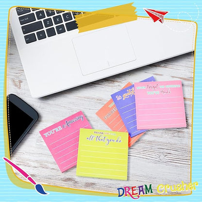 Yinder 24 Pcs Employee Appreciation Sticky Notes Xmas Gift Bulk Motivation Note Pads Mini Inspirational Note Gift for Teacher Nurse Staff Coworker Office Supply 3 x 3'' (Appreciation,Dark Color)