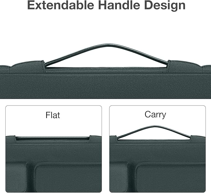 MOSISO 360 Protective Laptop Case 13.3 inch, 13-13.3 inch Laptop Sleeve Compatible with MacBook Air/Pro 13 / Pro 14, HP Dell ASUS Lenovo,Side Open Bag with 2 Raised&1 Flapover Pockets, Emerald Green