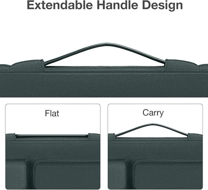 MOSISO 360 Protective Laptop Case 13.3 inch, 13-13.3 inch Laptop Sleeve Compatible with MacBook Air/Pro 13 / Pro 14, HP Dell ASUS Lenovo,Side Open Bag with 2 Raised&1 Flapover Pockets, Emerald Green