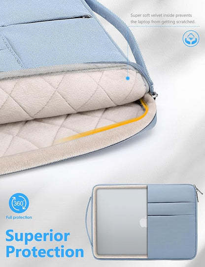 HYZUO 15-16 Inch Laptop Sleeve Bag for MacBook Pro 16 M4/M3/M2/M1 2025-2019, 15" Surface Book, Portable NoteBook Case for 15" 15.6" HP Dell Lenovo ThinkBook Asus Acer Samsung HUAWEI, Pale Blue
