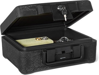 Amazon Basics Fire Chest with Mechanical Key, 0.22 cu. ft, Black