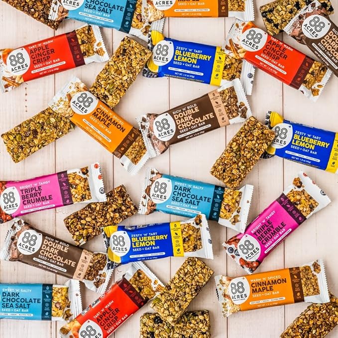 88 Acres Granola Bars | Gluten Free, Nut-Free Oat and Seed Snack Bar | Vegan & Non GMO | 12 Pack (Variety Pack)…