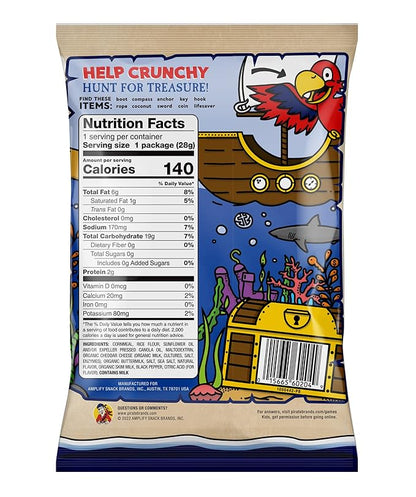 Pirate's Booty Aged White Cheddar Cheese Puffs, Gluten-Free, Kids Snacks, 1oz (12ct)