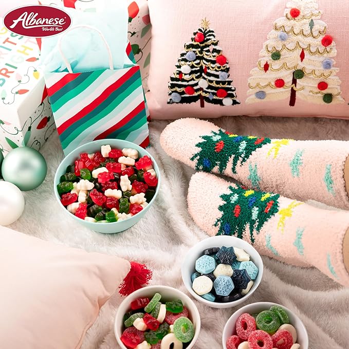 Albanese Worlds Best, Holiday Candy, Snow Flurries Gummies, 5lb Bag, Great Stocking Stuffers,Gluten-Free