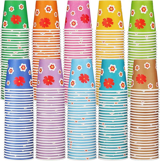 Yaomiao 1000 Pcs 5 oz Paper Cups Bulk Small Mouthwash Cups Mini Disposable Coffee Mugs for Summer International Coffee Day Picnics, Party, Barbecues, Travel Events, 10 Colors