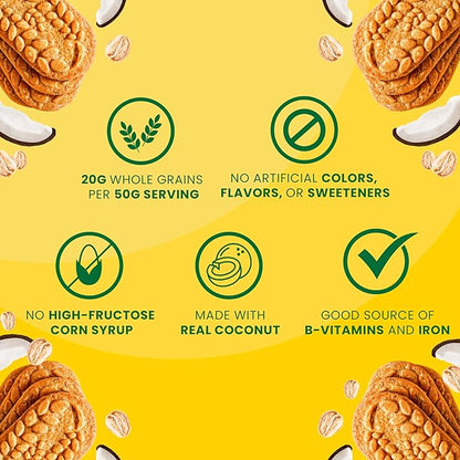 belVita Breakfast Bars Biscuits, Toasted Coconut, 30 Total Packs, 6 Boxes (4 Biscuits Per Pack)