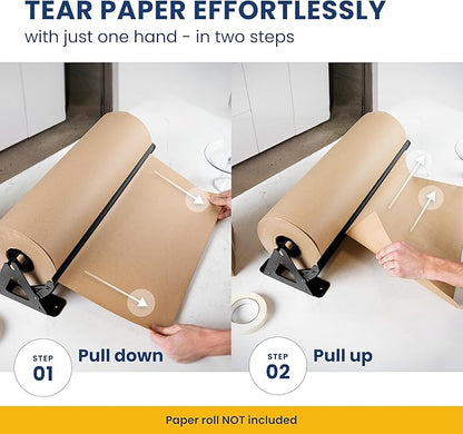 DIY Crew 12 Inch Paper Roll Dispenser and Cutter - Heavy-Duty Wall Mountable, Non Slip Tabletop - Kraft, Freezer, Butcher Paper - Up to 1000ft Rolls