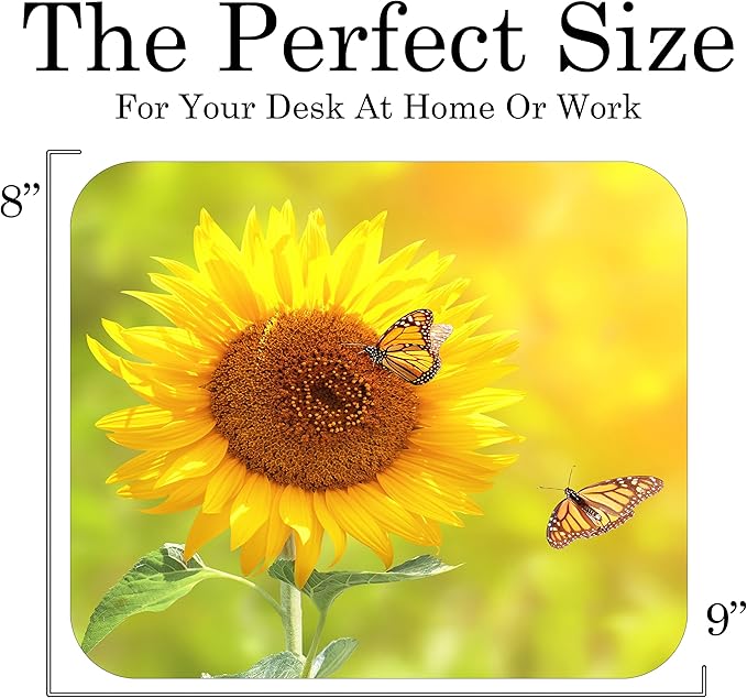 Floral Pattern Flower Mouse Pad Mat Mousepad for Desk Computer Laptop PC Gaming Home or Office Gift for Her Flowers (Sunflower MP99)