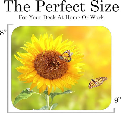 Floral Pattern Flower Mouse Pad Mat Mousepad for Desk Computer Laptop PC Gaming Home or Office Gift for Her Flowers (Sunflower MP99)