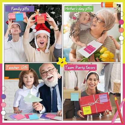 Yinder 24 Pcs Inspirational Sticky Notes Christmas Stocking Stuffers Motivational Sticky Notes Pad Employee Appreciation Gift Bulk for Teacher Nurse Coworker Office 3 x 3'' (Motivational,Bright Color)