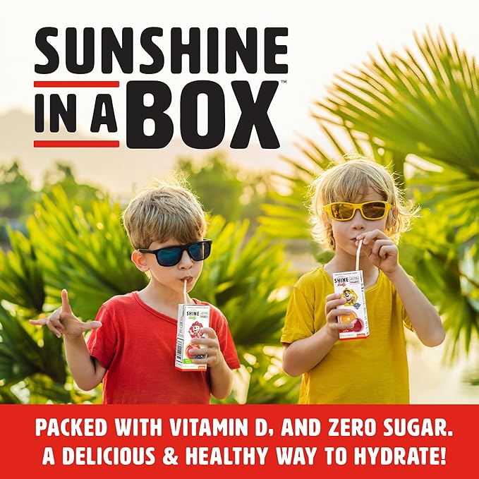 ShineWater Kids x Paw Patrol Vitamin D Fruity Punch Juice Boxes | No Added Sugar | Naturally Flavored Drink for Kids | Vegan Gluten Free Hydration | 32 Pack