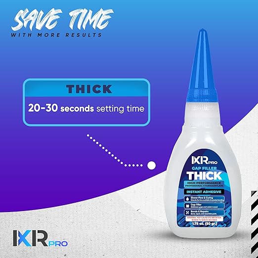 CA Glue Thick Viscosity Kit,1.75 oz. Cyanoacrylate Glue, Heavy-Duty Super Glue for Gap-Filling, Wood, Metal, Plastic, Furniture Repair, High-Strength Adhesive for Vertical and Overhead Surfaces