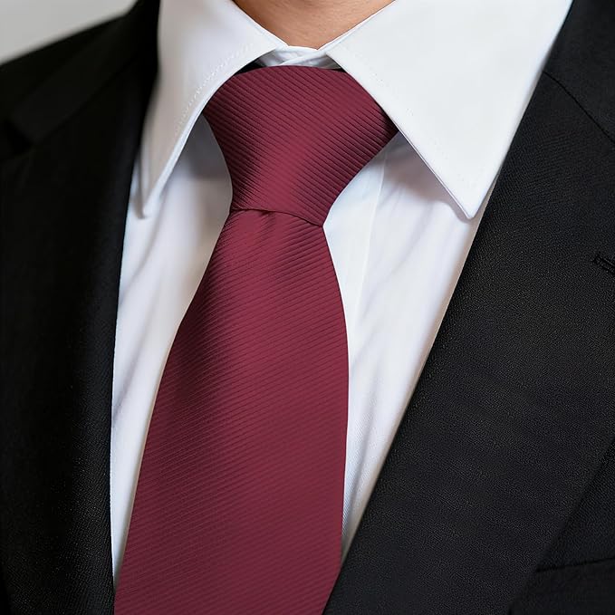 Fineknot Black Ties for Men, Formal Neckties for Men, Solid Color Mens Ties for Business, Wedding, Party, Mens Neck Tie
