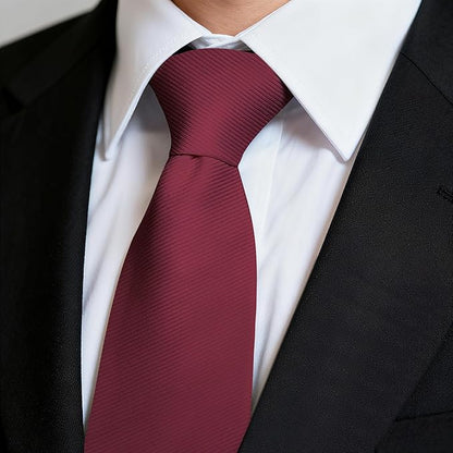 Fineknot Black Ties for Men, Formal Neckties for Men, Solid Color Mens Ties for Business, Wedding, Party, Mens Neck Tie