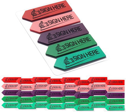 800 Sheets Sign Here Index Marker, Assorted Colors Sign Here Tabs Sign Post Here Index, Flags Vital Signs Sticky Notes for documents notebooks Contracts, Books,Files or Notary Supplies