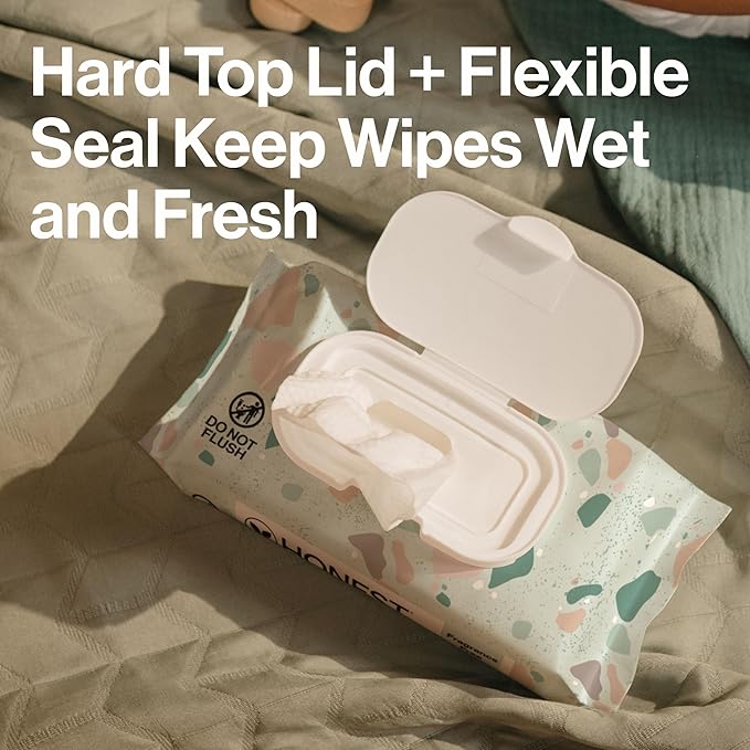 The Honest Company Hypoallergenic Multi-Use Baby Wipes for Sensitive Skin, Geo Mood, 60 Count