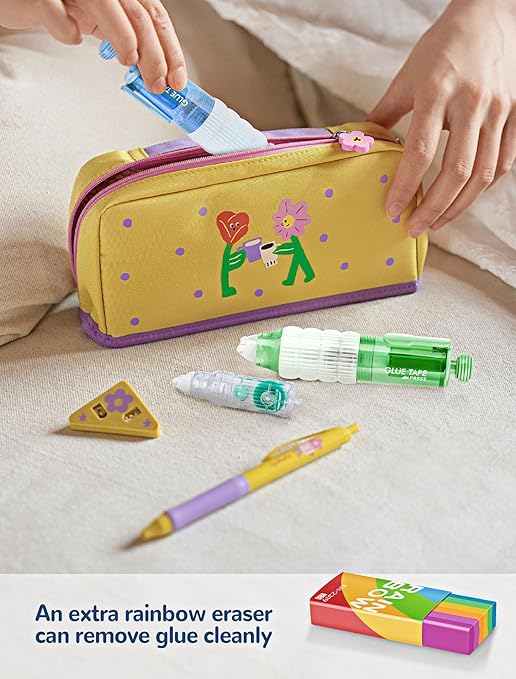 7Pcs Scrapbook Tape Runner Set, 0.24IN * 118FT in Total, Upgraded Replaceable Roller Double Sided Tape for Crafts, 360° Rotating Dispenser, Glue Tape Roller Pen for School Office Journaling Supplies