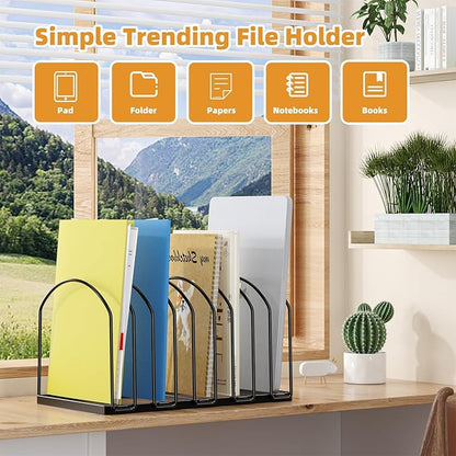 Simple Trending 2 Pack 9 Section Metal File Sorter Organizer for Desk Home Office, Black