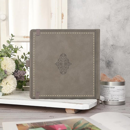 TIEFOSSI Dotted Journal Notebook, Dot Grid Notebook for Women Men, Hardcover PU Leather Journal, 160 GSM Thick Paper, 160 Numbered Pages with Gold Edges, 8 x 8 Square Diary