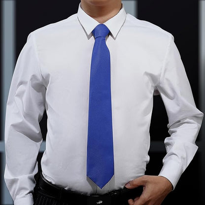 KOOELLE Men's Ties Solid Pure Color Plain Neckties Formal Black Ties For Men