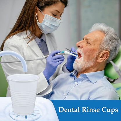 Henry Schein Disposable Cups, 5 oz, White (200 Count) – Dental Rinse Cups, Double-Coated for Durability, Latex-Free, Embossed Grip, Ideal for Medical, Office, and Event Use