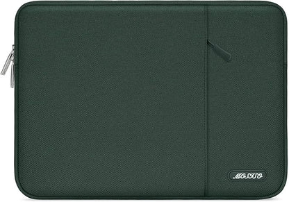MOSISO Laptop Case 16 inch, 15-15.6 inch Laptop Sleeve Compatible with MacBook Pro 16 M4 M3 M2 M1, HP Acer Dell Lenovo ASUS Notebook, Polyester Vertical Computer Sleeve Bag with Pocket, Midnight Green