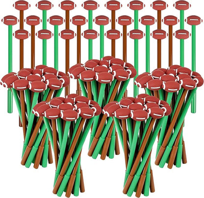 LiYiQ 100 Pcs Football Cartoon Cute Fun Pens for Kids Kawaii Football Shape Gel Black Ink Pen Cute Football Pens for School Office Home Student Kids Present