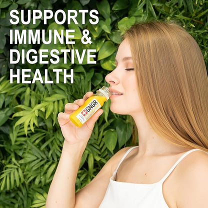 +GNGR Immunity Aid Organic Ginger, Lemon & Honey Shot - Cold Pressed Ginger Shots with Echinacea, Lemon Juice, Honey, Zinc & Vitamin D3, Immune & Digestive Support 2 fl oz (Pack of 12)