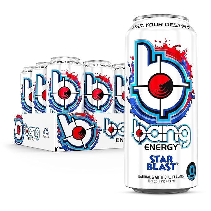 Bang Energy Star Blast, Sugar-Free Energy Drink, 16 Ounce (Pack of 12)
