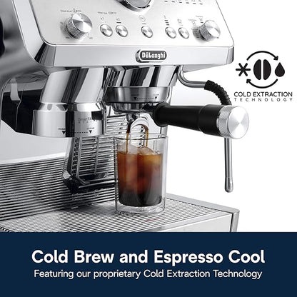 De'Longhi La Specialista Opera Espresso Machine – Cold Brew & Espresso Maker with Smart Tamping, Burr Grinder, Milk Steam Wand/Frother & 19-Bar Pressure – For Lattes & Cappuccinos