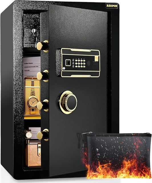 ADIMO Safe Box, 3.6 Cuft Large Heavy Duty Home Safe With Lockable Cabinet&Fireproof Waterproof Money Bag, Digital Keypad And Dual Key System, Big Money Box For Document Jewelry Collections Home Office