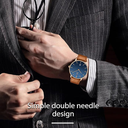 BEN NEVIS Watch, Mens Watch, Minimalist Fashion Simple Wrist Watch Analog Date with Leather Strap