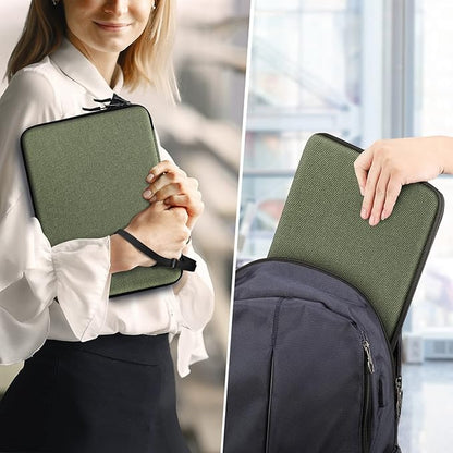 FINPAC Hard Laptop Sleeve Case for 13 inch MacBook Air M4 2025 M3 2024, 14 inch MacBook Pro M4/M3/M2/M1 A2918 A2992 A2779 A2442, 13'' Air/Pro, Waterproof Case for Dell, Surface Laptop, HP, Acer, Olive