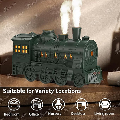 Diffuserlove Essential Oil Diffuser 300ML Train Cool Mist Humidifier Quiet Aromatherapy Diffuser with Night Light for Bedroom Desk