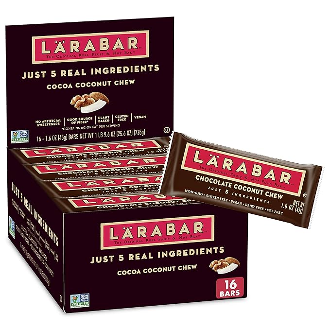 Larabar Cocoa Coconut Chew, Gluten Free Vegan Fruit & Nut Bars, 16 ct