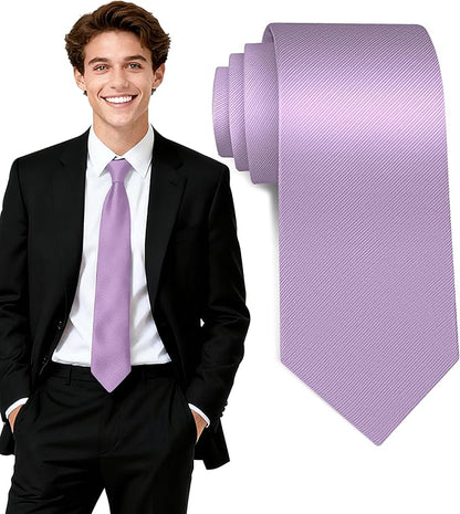Fineknot Black Ties for Men, Formal Neckties for Men, Solid Color Mens Ties for Business, Wedding, Party, Mens Neck Tie